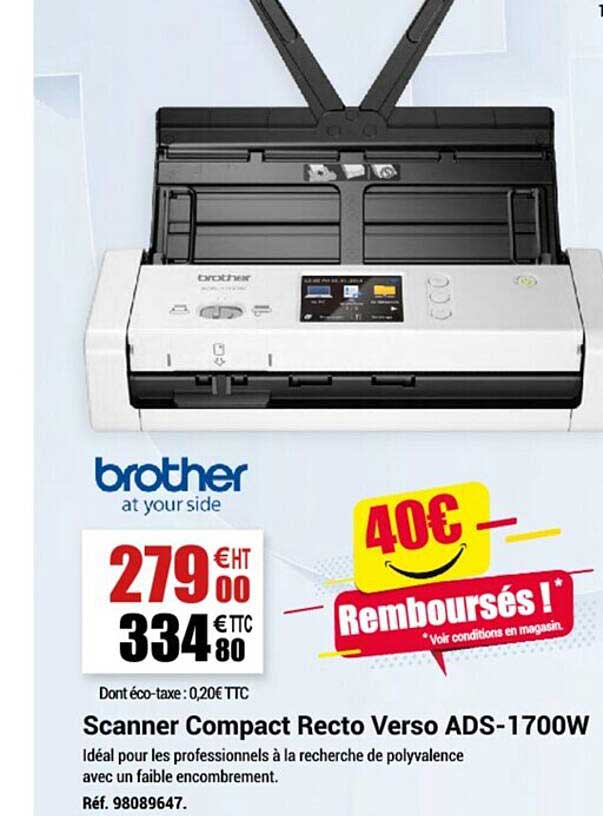 scanner compact recto verso ads-1700w