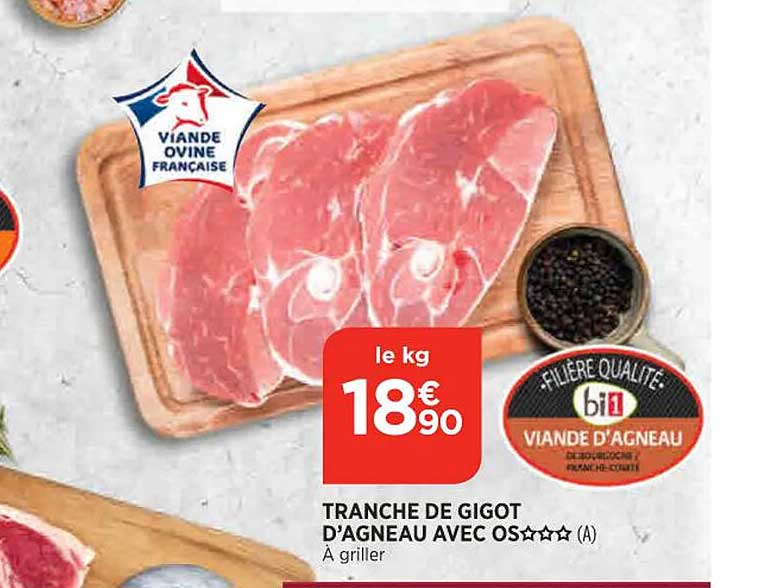 tranche de gigot d'agneau avec os***