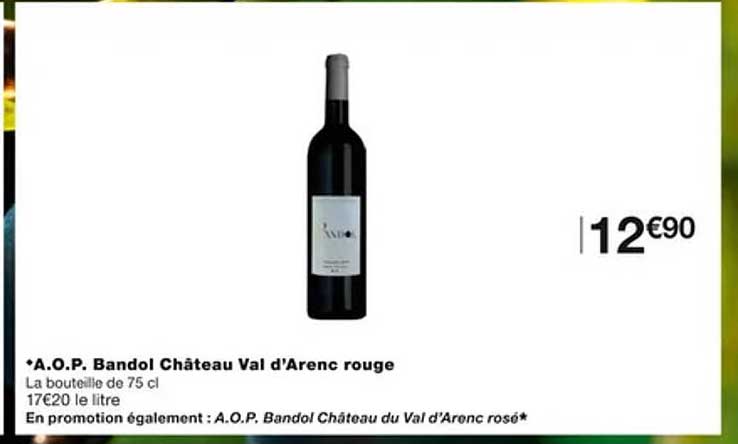 a.o.p. bandol château val d'arenc rouge