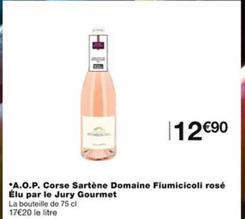 a.o.p. corse sartène domaine fiumicicoli rosé élu par le jury gourmet