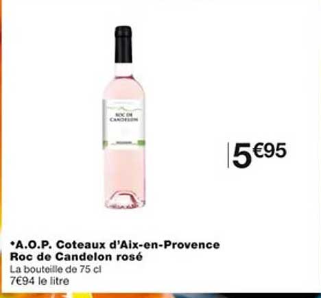 a.o.p. côteaux d'aix-en-provence roc de candelon rosé