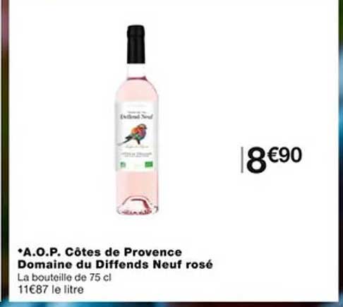 a.o.p. côtes de provence domaine du diffends neuf rosé