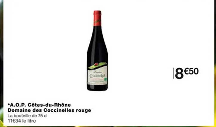 a.o.p. côtes-du-rhône domaine des coccinelles rouge