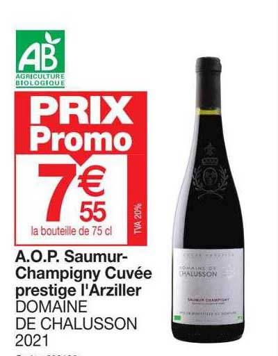 a.o.p. saumur-champigny cuvée prestige l'arziller domaine de chalusson 2021