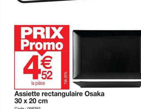 assiette rectangulaire osaka 30 x 20 cm