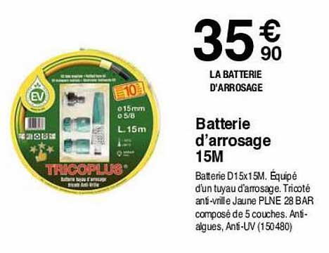 batterie d'arrosage 15m
