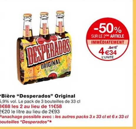 Bière "desperados" Original