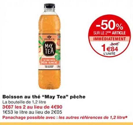 boisson au thé "may tea" pêche