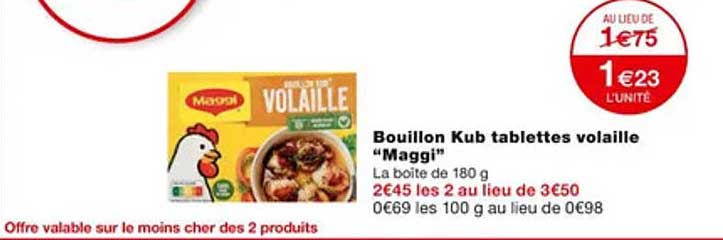 Bouillon Kub Tablettes Volaille "maggi"