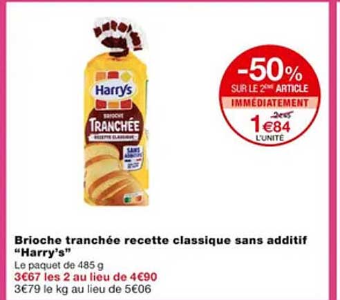 brioche tranchée recette classique sans additif "harry's"