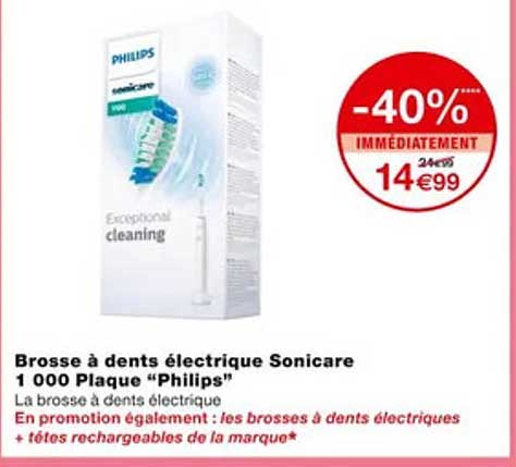 brosse à dents électrique sonicare 1000 plaque "philips"