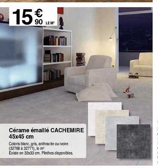 cérame émaillé cachemire 45 x 45 cm