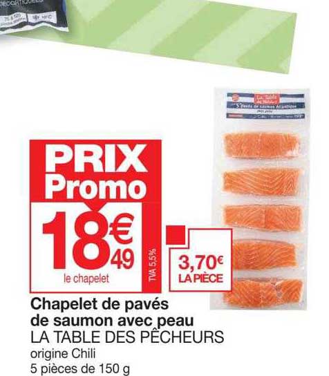 chapelet de pavés de saumon avec peau la table des pêcheurs