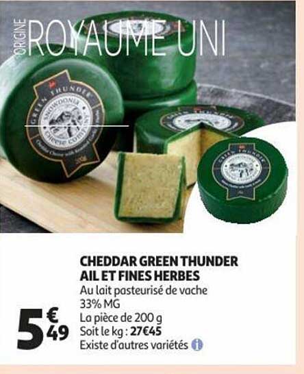 cheddar green thunder ail et fines herbes