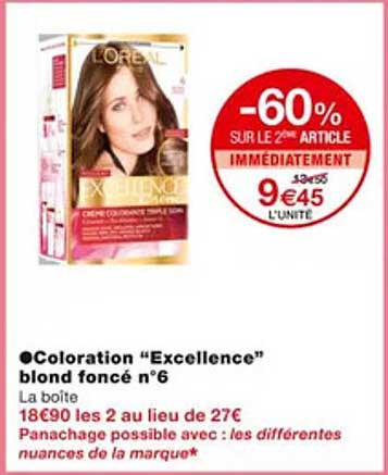 coloration "excellence" blond foncé n°6