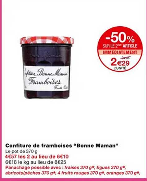 confiture de framboises "bonne maman"
