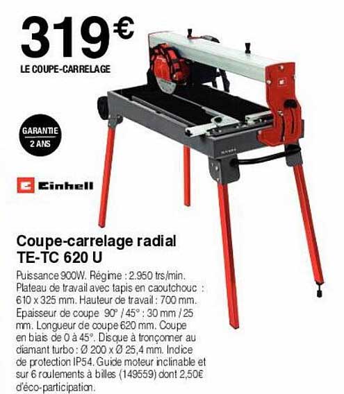 coupe-carrelage radial te-tc 620 u einhell