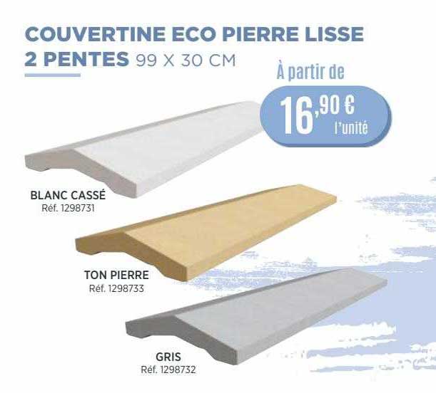 couvertine eco pierre lisse 2 pentes