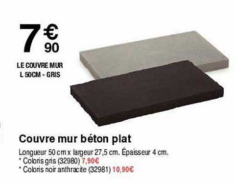 couvre mur béton plat