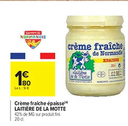 crème fraîche épaisse laitière de la motte