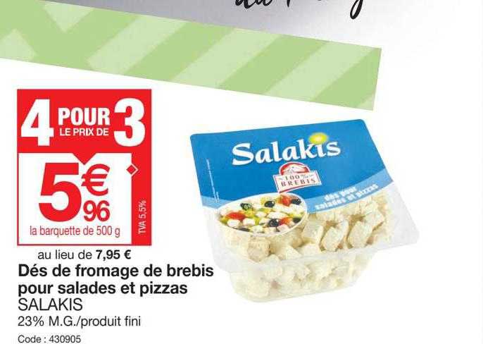 Dés De Fromage De Brebis Pour Salades Et Pizzas Salakis