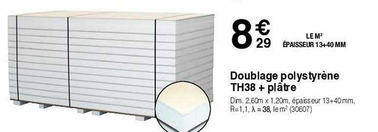 doublage polystyrène th38 + plâtre