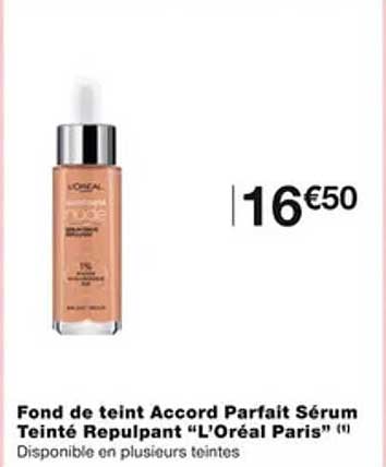 fond de teint accord parfait sérum teinté repulpant "l'oréal paris"