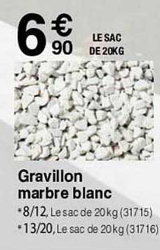gravillon marbre blanc