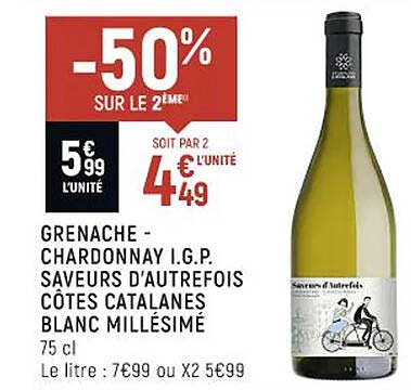 grenache - chardonnay i.g.p. saveurs d'autrefois côtes catalanes blanc millésimé