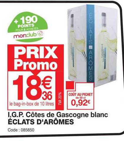 i.g.p. côtes de gascogne blanc éclats d'arômes