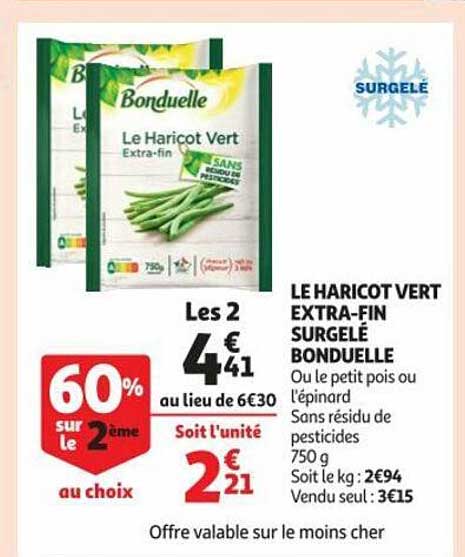 le haricot vert extra-fin surgelé bonduelle