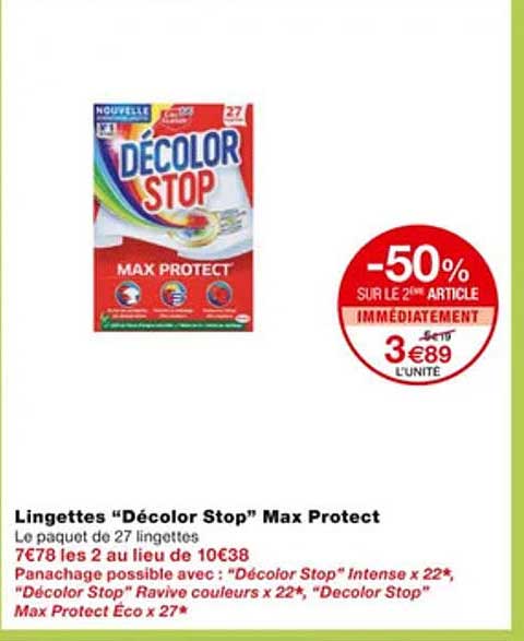 lingettes "décolor stop" max protect