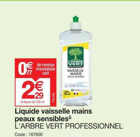 liquide vaisselle mains peaux sensibles l'arbre vert professionnel