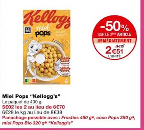 miel pops "kellogg's"