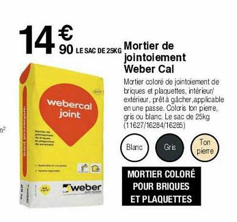 mortier de jointoiement weber cal