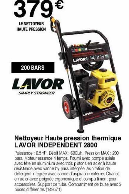 nettoyeur haute pression thermique lavor indépendant 2800