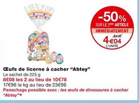 œufs de licorne à cacher "abtey"