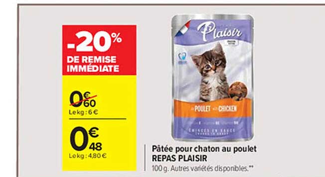 Pâtée Pour Chaton Au Poulet Repas Plaisir