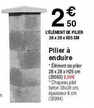 pilier à enduire