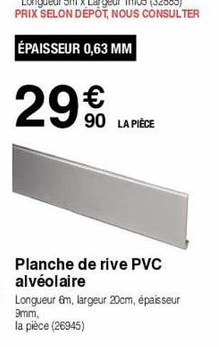planche de rive pvc alvéolaire