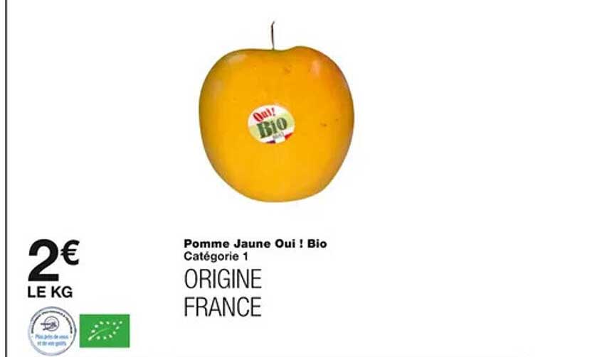 pomme jaune oui ! bio