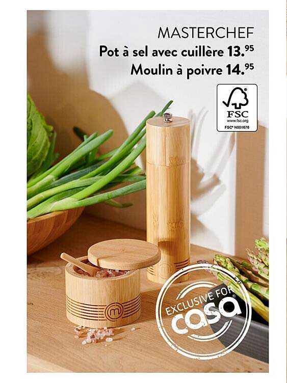 Pot à Sel Avec Cuillère Master Chef, Moulin à Poivre Master Chef