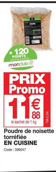 poudre de noisette torréfiée en cuisine