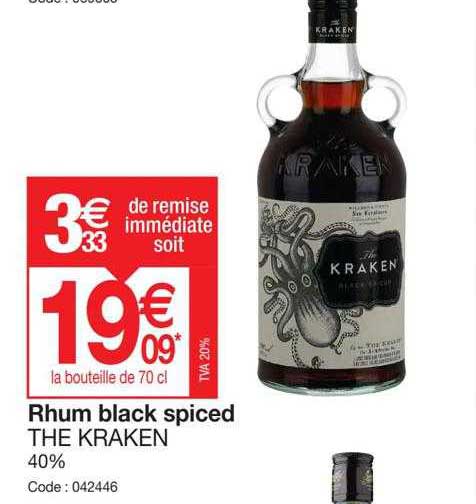 rhum black spiced the kraken