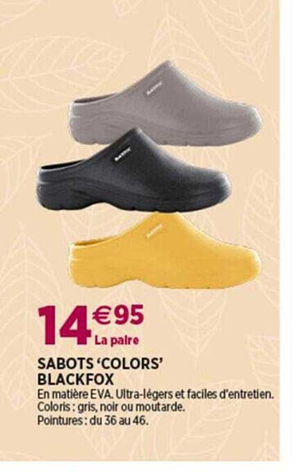sabots 'colors' blackfox