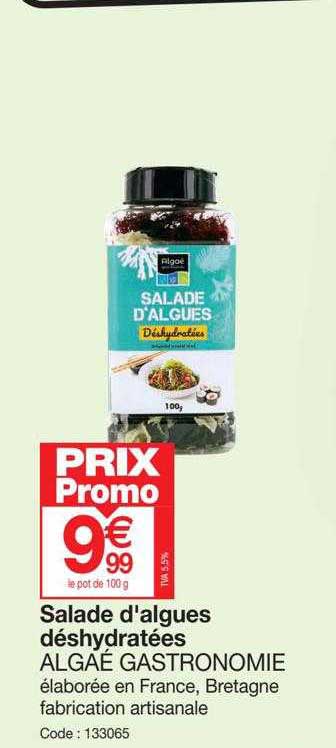 salade d'algues déshydratées algaé gastronomie