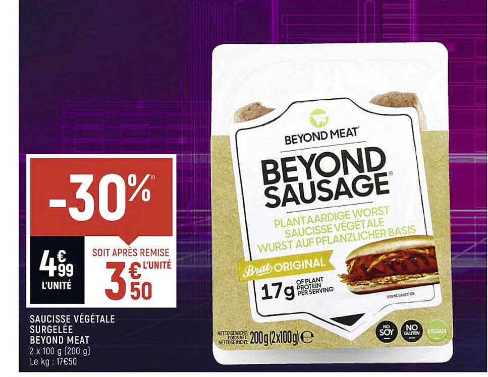 saucisse végétale surgelée beyond meat