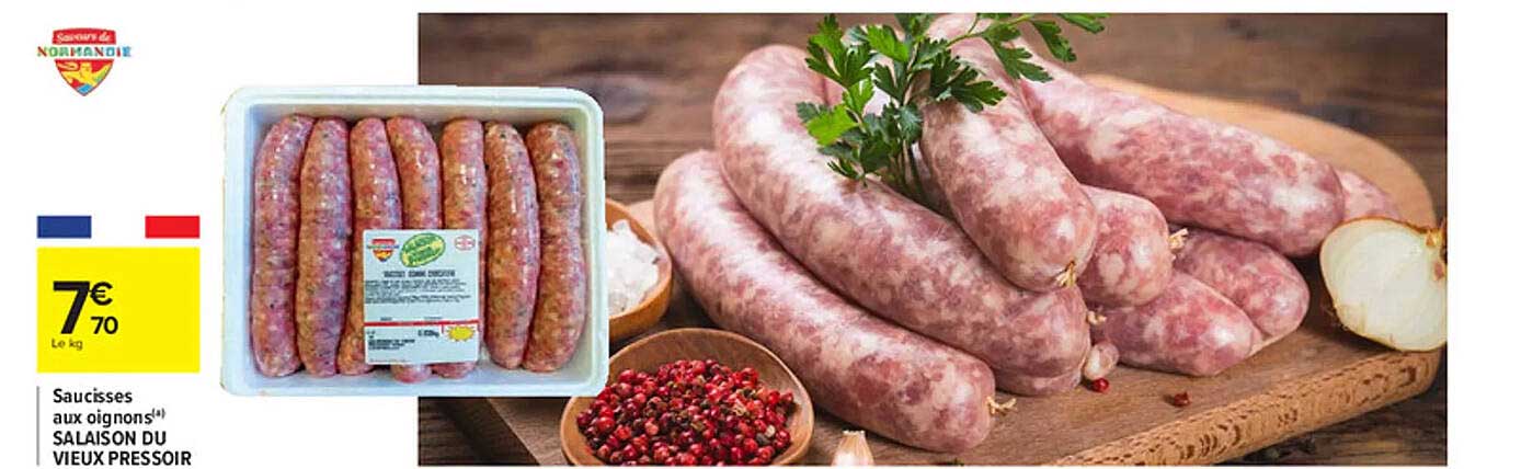 saucisses aux oignons salaison du vieux pressoir