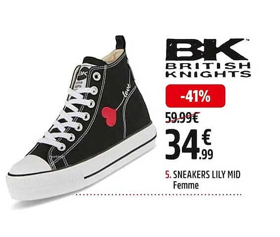 sneakers lily mid femme british knights