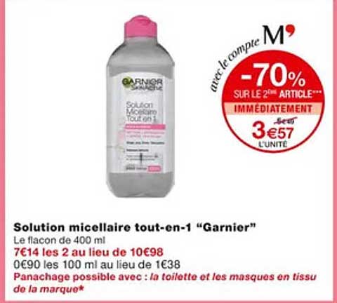 solution micellaire tout-en-1 "garnier"